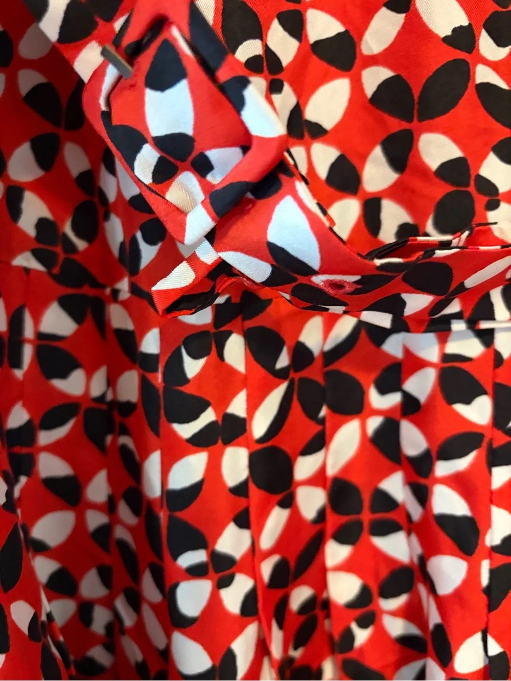 J Crew Collection NWT Size 0 Silk Red White Geometric Belted Dress $350